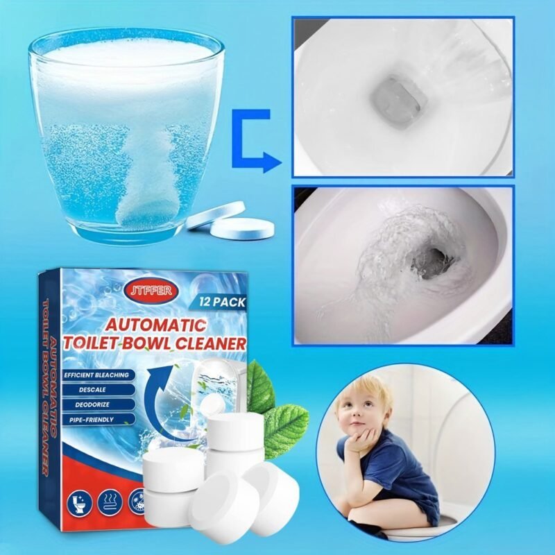 12pcsu002Fbox. Upgrade Toilet Bowl Cleaner Tablet. Automatic Toilet Bowl Cleaners With Bleach. Durable Toilet Tank Cleaners With Sustained-Release Technology. Household Toilet Cleaners With Easy Operation. Cleaning Supplies. Cleaning Tool - Image 7