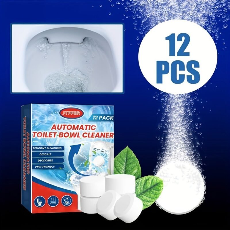 12pcsu002Fbox. Upgrade Toilet Bowl Cleaner Tablet. Automatic Toilet Bowl Cleaners With Bleach. Durable Toilet Tank Cleaners With Sustained-Release Technology. Household Toilet Cleaners With Easy Operation. Cleaning Supplies. Cleaning Tool - Image 2